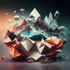 Poster - Beautiful abstract landscape rock concept, contemporary and mood social background	