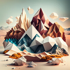 Poster - Beautiful abstract landscape rock concept, contemporary and mood social background	