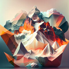 Poster - Beautiful abstract landscape rock concept, contemporary and mood social background	