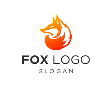 Logo About Fox On A White Background. Created Using The CorelDraw Application.