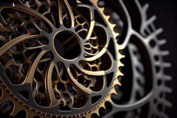 Poster - Gear illustration of a bicycle Generative AI technology.