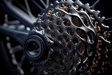 Aufkleber - Gear illustration of a bicycle Generative AI technology.