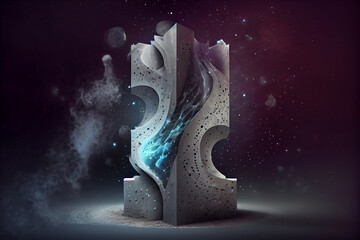Poster - Beautiful abstract illustrations Earth symbol icon on a beton column background.