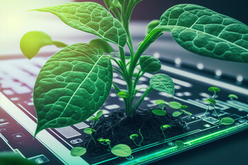 Agricultural technologies for growing plants and scientific research concept created with generative Ai technology