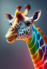 Wall Mural - Beautiful abstract giraffe concept	