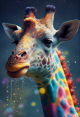 Aufkleber - Beautiful abstract giraffe concept	