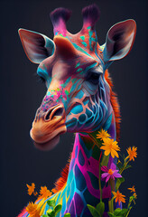 Aufkleber - Beautiful abstract giraffe concept	
