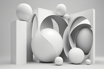 3d Render Abstract 3D White Background