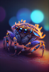 Poster - Beautiful abstract bug on a bright bokeh background. 