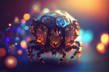 Aufkleber - Beautiful abstract bug on a bright bokeh background. 