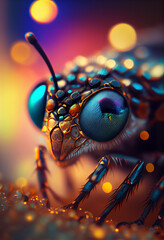 Aufkleber - Beautiful abstract bug on a bright bokeh background. 