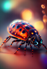 Aufkleber - Beautiful abstract bug on a bright bokeh background. 