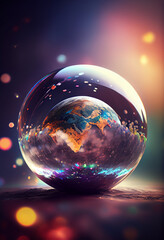 Fototapete - Beautiful abstract world on a bright bokeh background.