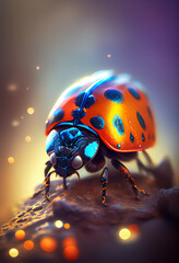 Aufkleber - Beautiful abstract bug on a bright bokeh background. 