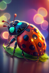 Aufkleber - Beautiful abstract bug on a bright bokeh background. 
