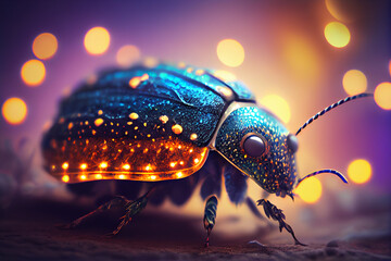 Aufkleber - Beautiful abstract bug on a bright bokeh background. 