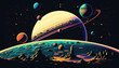 © Jacques Evangelista - Pixel art assets space 16 bits, 8 bits, Retro, vintage