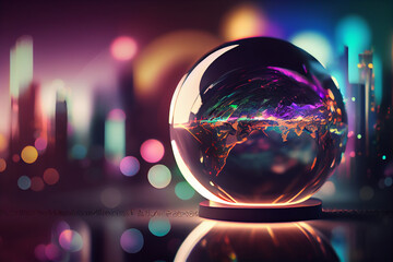 Fototapete - Beautiful abstract world on a bright bokeh background