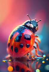 Aufkleber - Beautiful abstract bug on a bright bokeh background