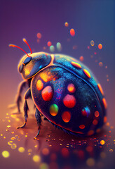 Aufkleber - Beautiful abstract bug on a bright bokeh background