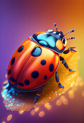 Aufkleber - Beautiful abstract bug on a bright bokeh background