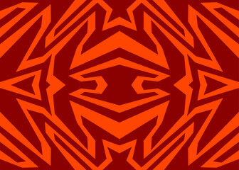 Poster - abstract background with reflective geometric tribal pattern. abstract geometric tribal ornament