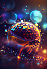 Aufkleber - Beautiful abstract bug on a bright bokeh background