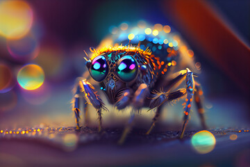 Aufkleber - Beautiful abstract bug on a bright bokeh background