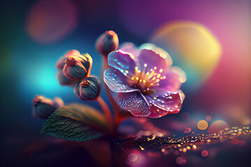 Aufkleber - Beautiful abstract plant leaf on a bright bokeh background