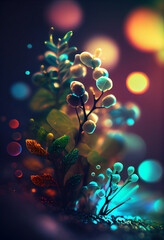 Aufkleber - Beautiful abstract plant leaf on a bright bokeh background
