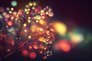 Aufkleber - Beautiful abstract plant leaf on a bright bokeh background