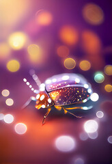 Aufkleber - Beautiful abstract bug on a bright bokeh background