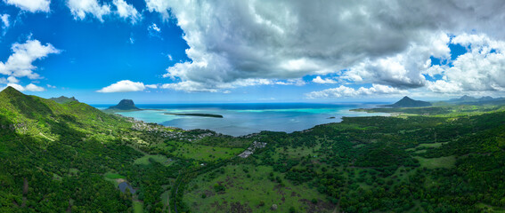 Wall Mural - Tour of Mauritius from the Underwater Water fall to the mountains