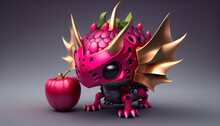 3D Illustration Of A Cool Character Dragon Fruit. Generative AI.