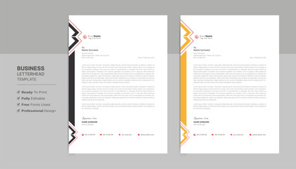 Wall Mural - Creative letterhead format template, business style letterhead design template. Company letterhead template designs. Letterhead, flyer template.