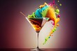 Playful and Colorful Giant Cocktail with Exaggerated Proportions and Outlandish Presentation - High-Quality Food and Drink Stock Photo