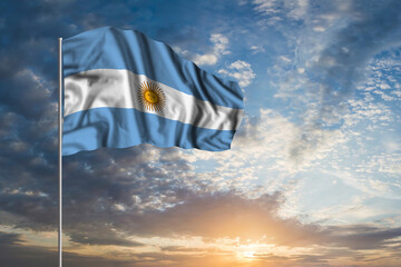 Wall Mural - Waving National flag of Argentina