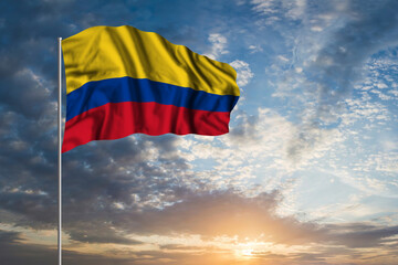 Wall Mural - Waving National flag of Colombia