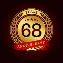 Wall Mural - 68th anniversary celebration logo design. Vector Eps10