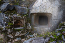 An Abandoned Military Pillbox, Close-up Photo. Russia, Medvezhyegorsk.