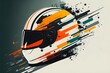 motorsport helmet themed cool flat and plain design for a background