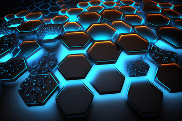 Abstract 3d rendering of hexagon surface.