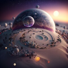 Wall Mural - tilt-shift professional photography of universe Generative AI