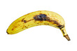 Overripe banana isolated on white background
