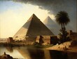 Pyramids Of Giza In Egypt Panoramic Scenic Cairo Landscape View