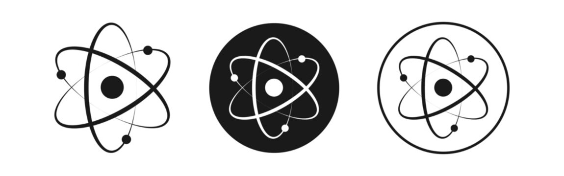Wall Mural -  - Set of Atom icons. Logotype, symbol for science app.