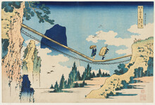 The Suspension Bridge On The Border Of Hida And Etchū Provinces (ca.1834) In High Resolution By Katsushika Hokusai. Original From The Minneapolis Institute Of Art.