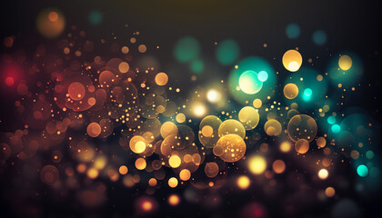 Canvas Print - Abstract bokeh background with lights and sparkles. Generative AI.