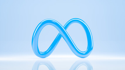 3D rendering of glossy meta logo illustration