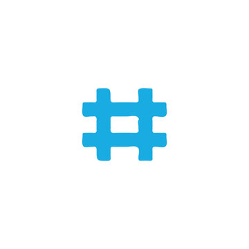 Hashtag icon. Simple style social media poster background symbol. Hashtag brand logo design element. Hashtag t-shirt printing. vector for sticker.